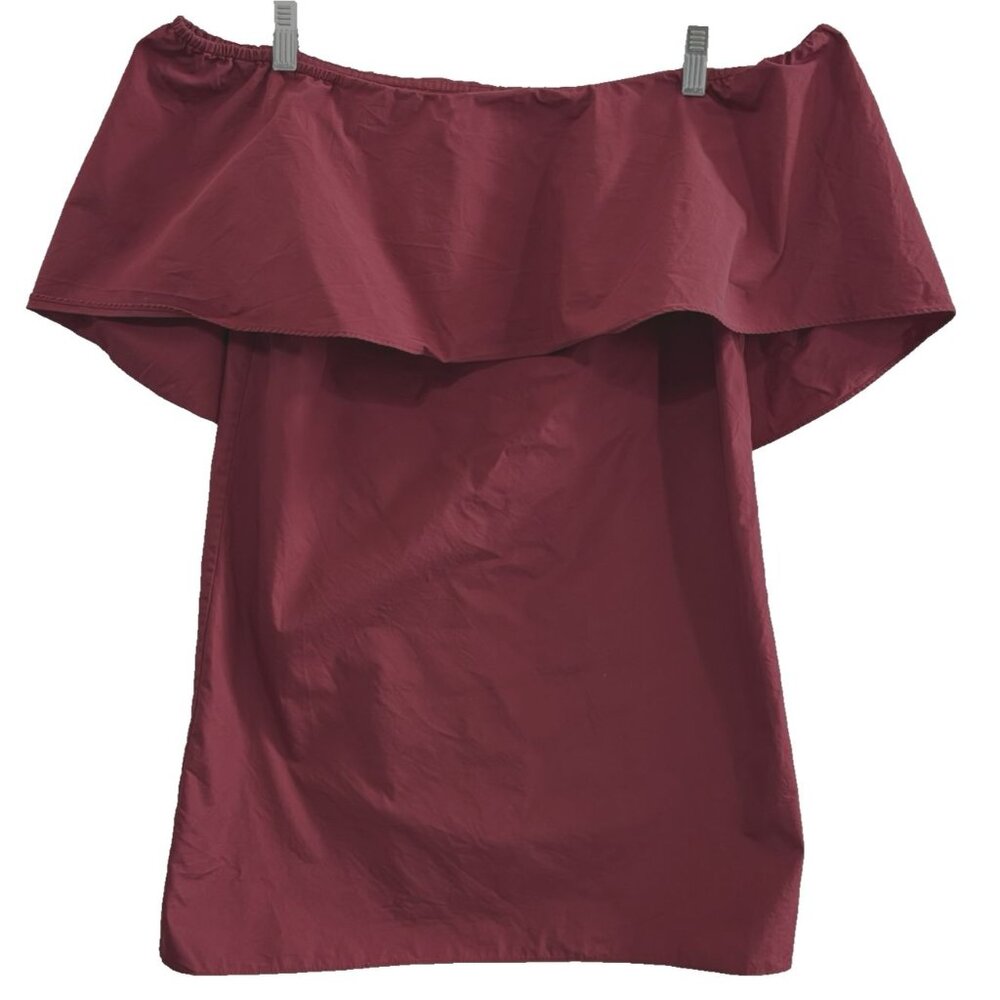 ALICE & OLIVIA Women‎ Jada Caped Off Shoulder Mini Dress Ruffle Sz S Maroon 18-1